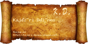 Kajári Dénes névjegykártya